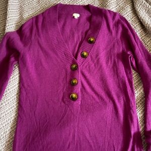 JCrew Women's Purple Sweater with Button Detail